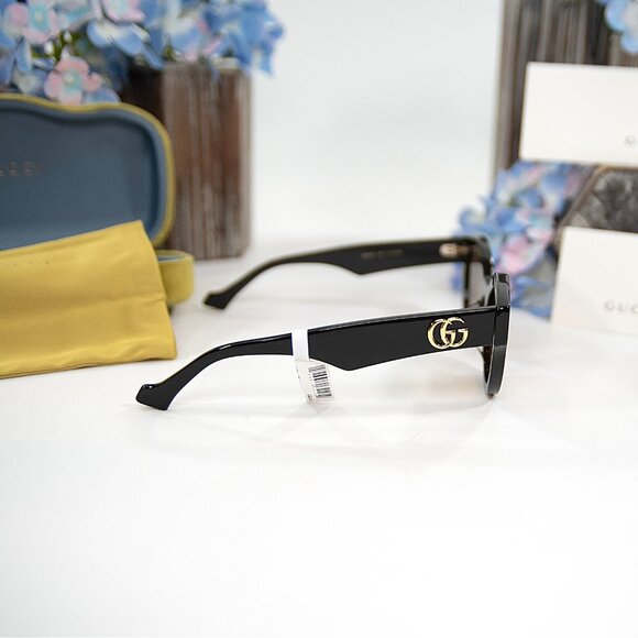Gucci Round Black GG Logo Acrylic Metal Sunglasses NWT GG0975S - Picture 6 of 9
